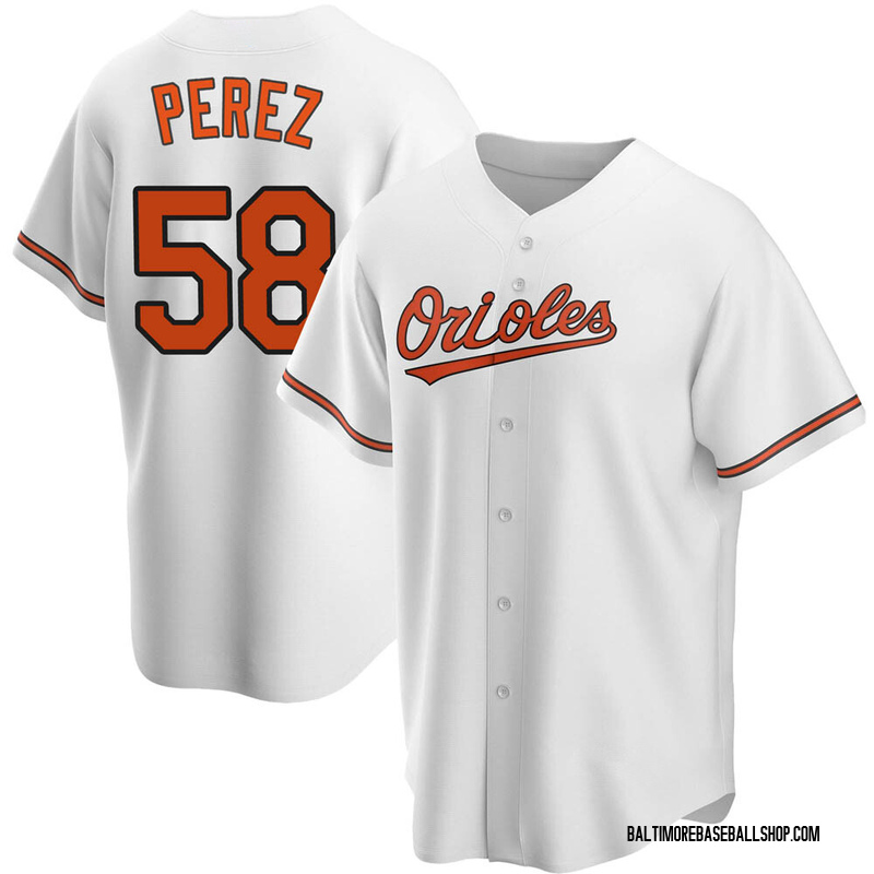 Cionel Pérez 58 Baltimore Orioles Home Men Jersey - White - Dingeas