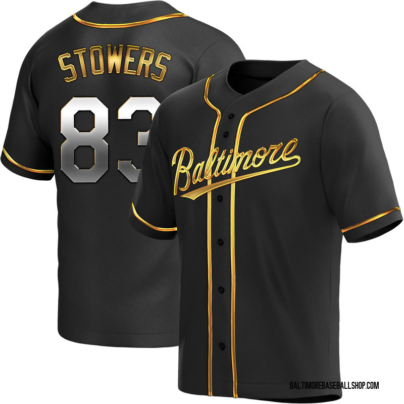 Youth Baltimore Orioles Kyle Stowers Replica Black Golden Alternate Jersey